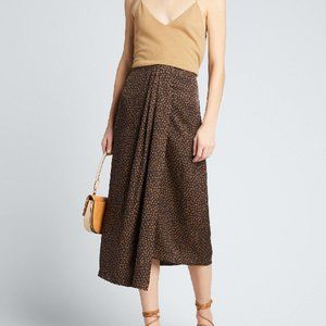 VINCE Star Dot Drape Skirt - Black